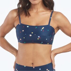 Summersalt The Oasis Bikini Top in Small Scatter Stars Deep Sea SZ 16 VGUC